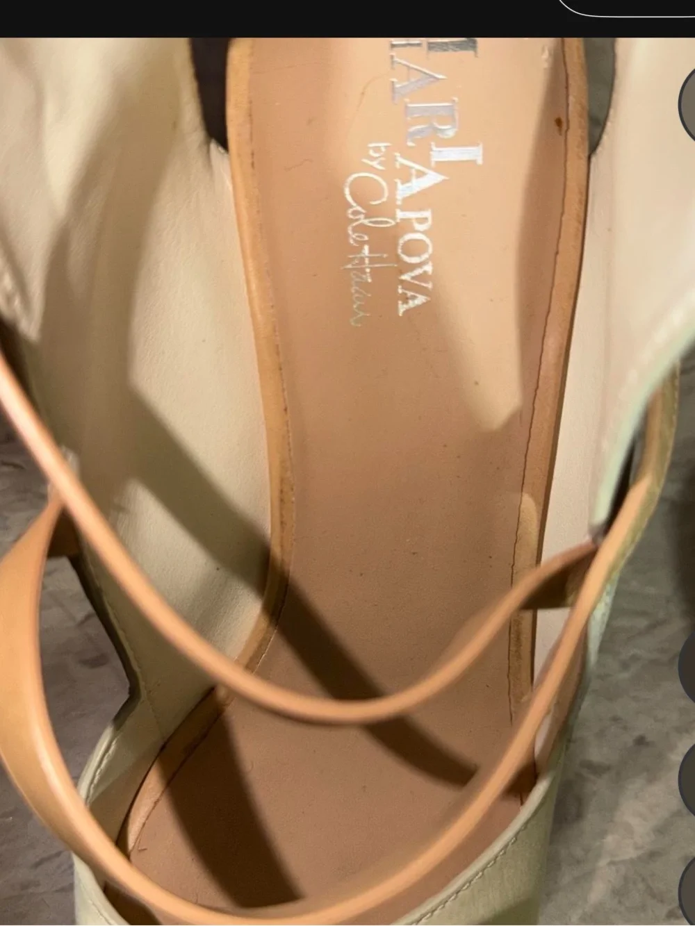 Cream and Tan Platform Heels